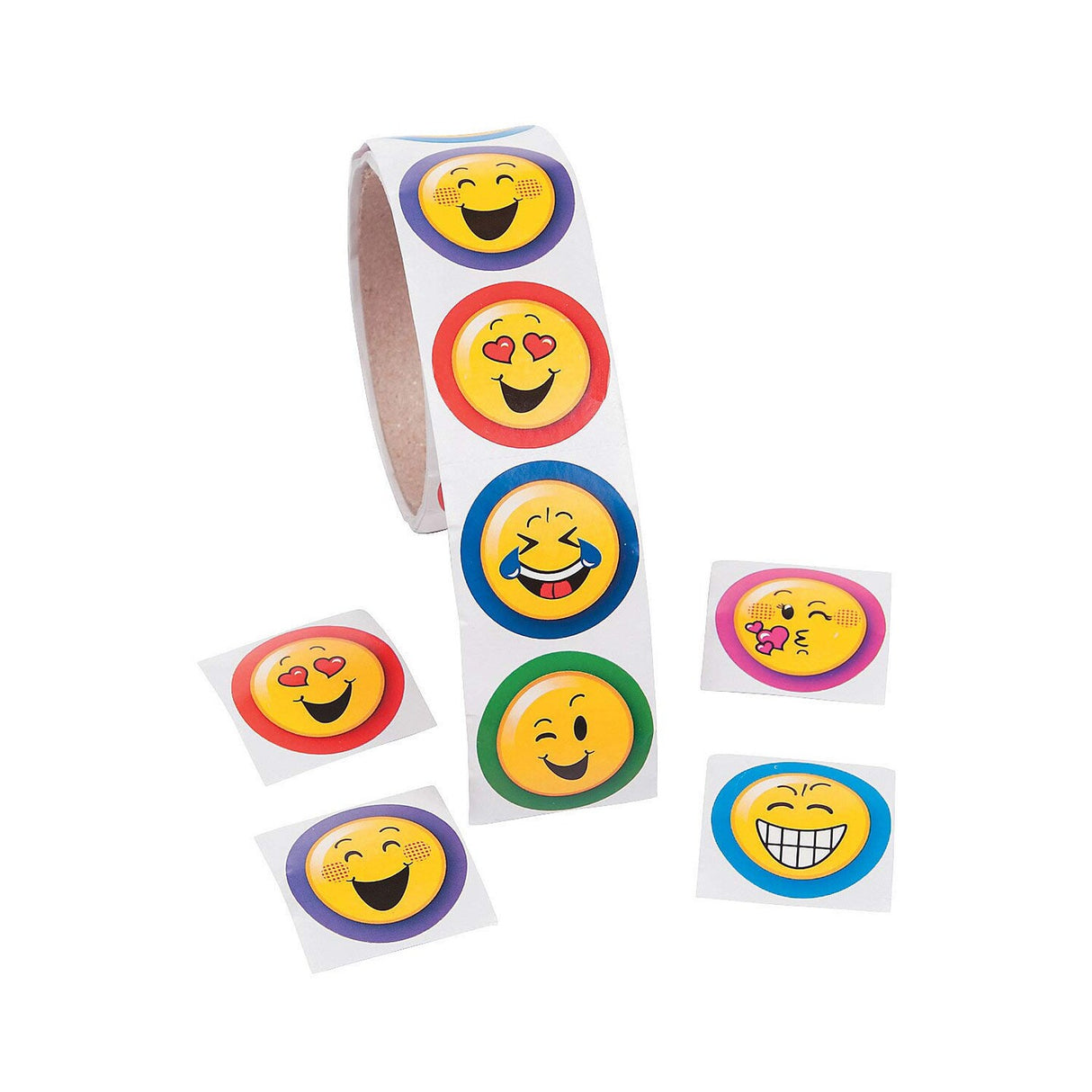 Emoji Sticker Roll 100 Pieces 1 1/2 Inch