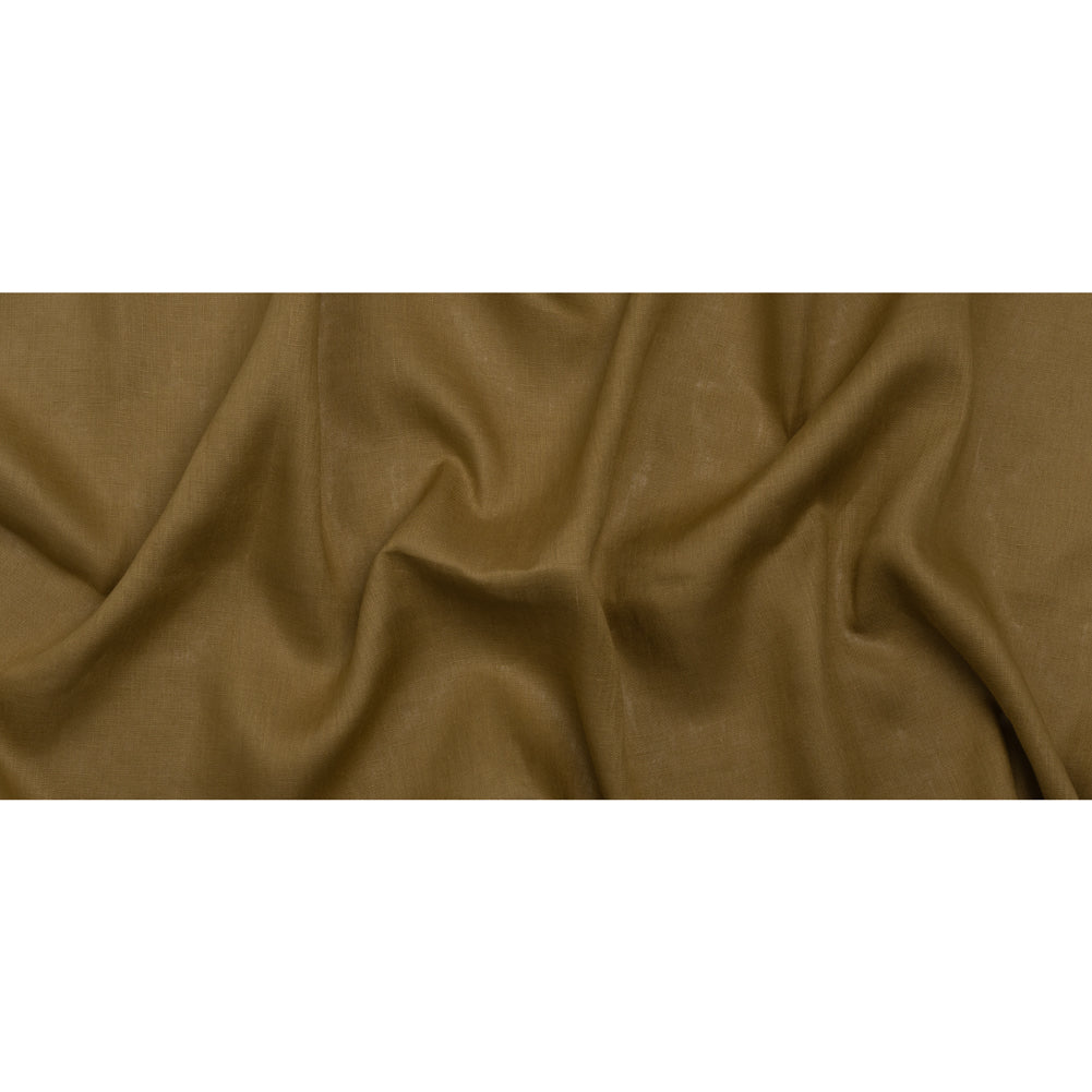 Medium Weight Linen Woven - Khaki - Designer Deadstock