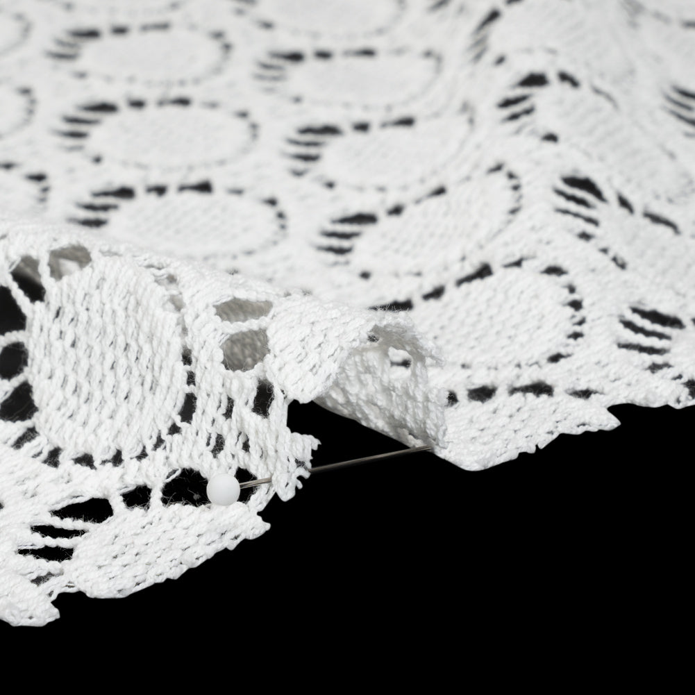 Cotton Crochet Lace - Off White Dots in Ovals - Designer Deadstock