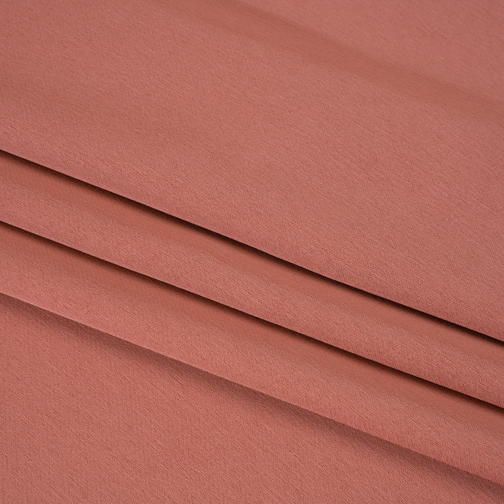 Stretch Polyester Crepe Back Satin - Spiced Coral - Deadstock