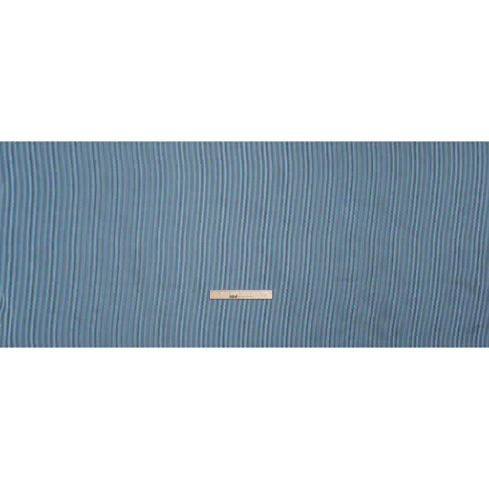 Polyester Lining - Blue and Gray Shadow Stripes - Deadstock