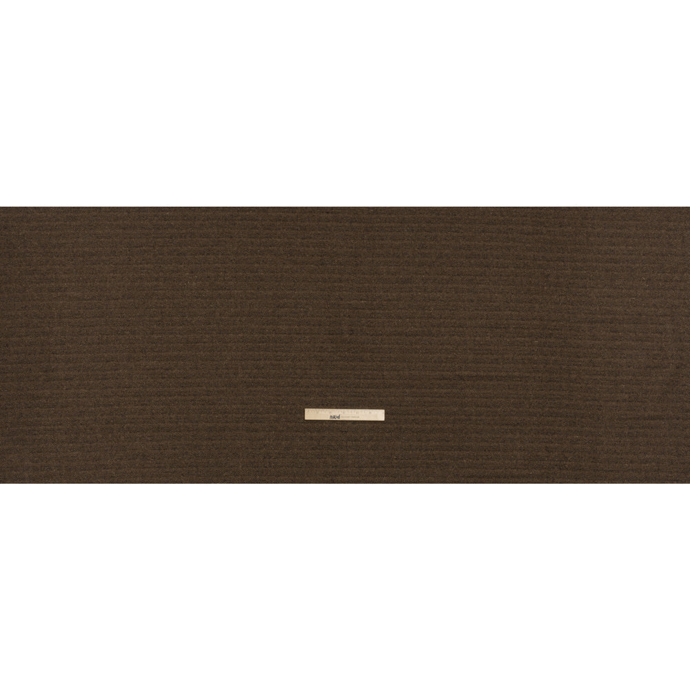 Wool Blend Twill - Brown and Black Herringbone - Deadstock