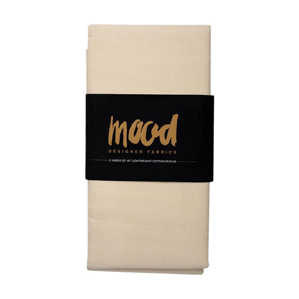 Lightweight Cotton Muslin 5-yard Bundle - Natural 48"