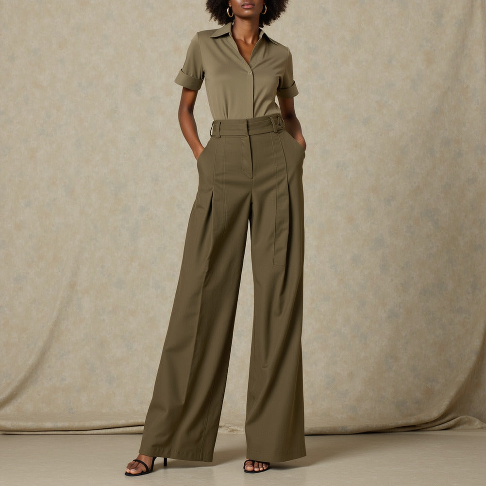 Carbon Brushed Stretch Khaki Twill - Taupe - Averill Collection