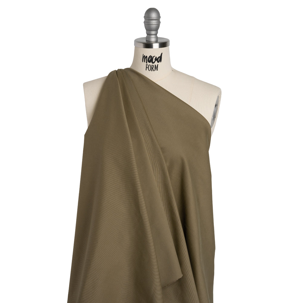 Carbon Brushed Stretch Khaki Twill - Taupe - Averill Collection