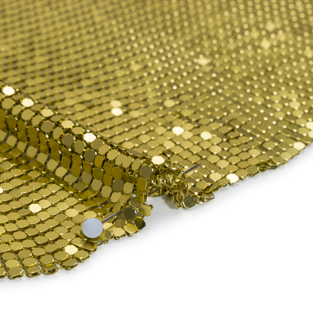 Aluminum Chainmail Fabric Panel, 3mm Tubular - Lime Green - Joan Collection