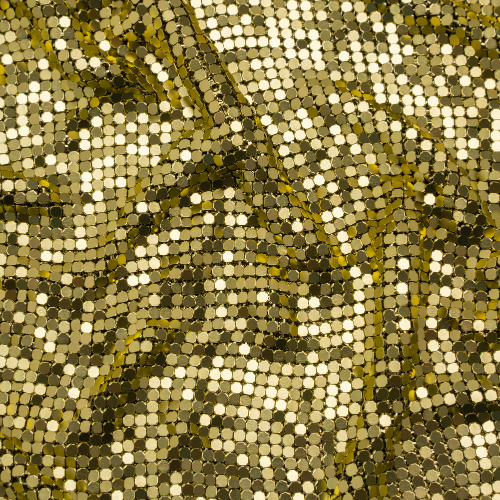 Aluminum Chainmail Fabric Panel, 3mm Tubular - Lime Green - Joan Collection