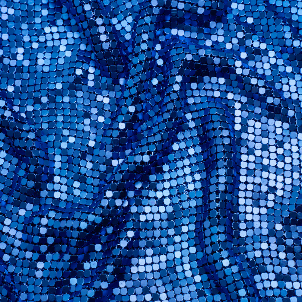 Aluminum Chainmail Fabric Panel, 3mm Tubular - Royal Blue - Joan Collection