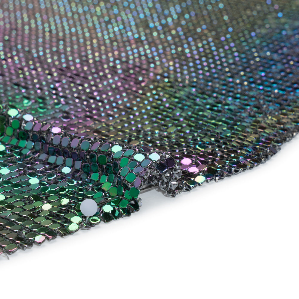 Aluminum Chainmail Fabric Panel, 3mm - Rainbow Oil Slick - Joan Collection