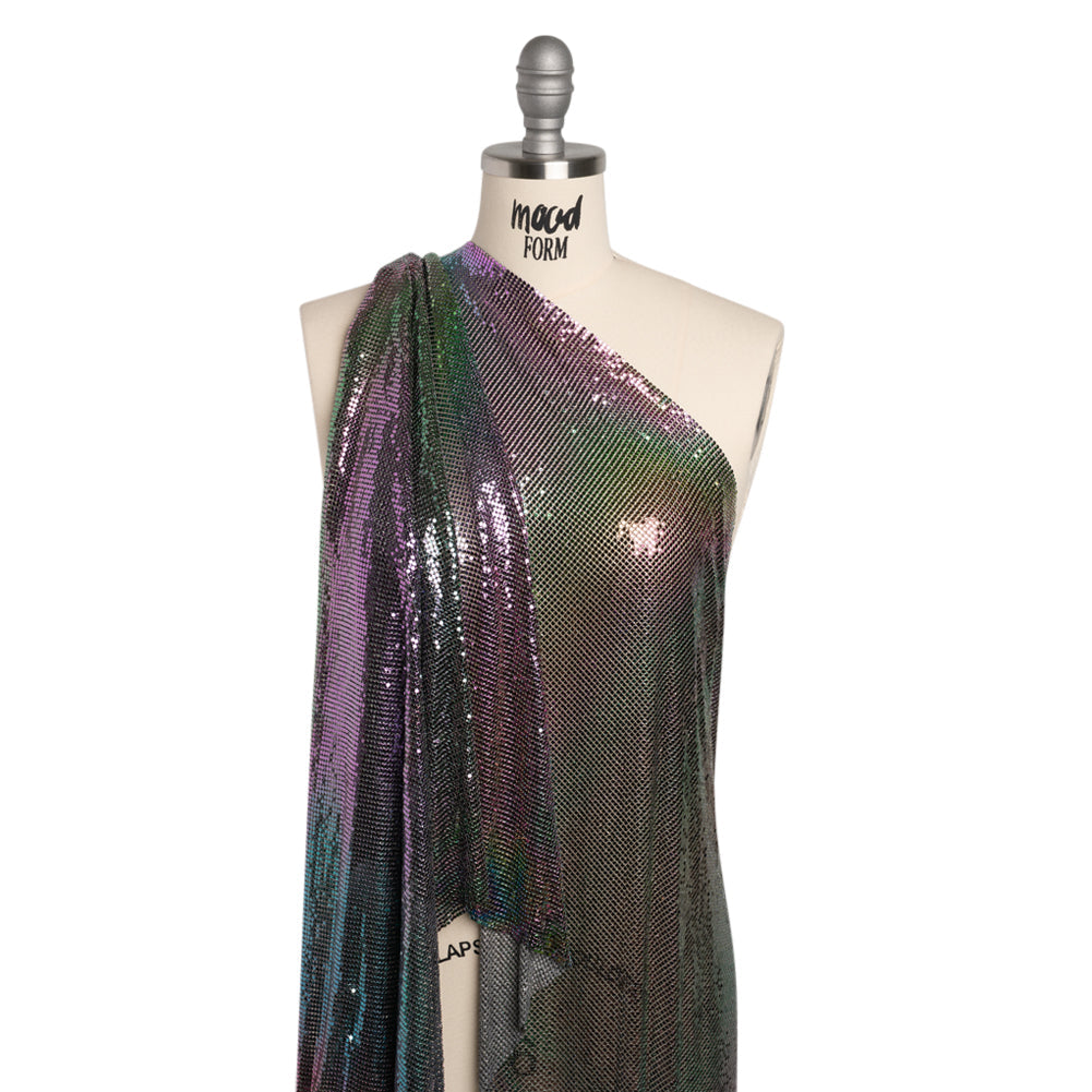 Aluminum Chainmail Fabric Panel, 3mm - Rainbow Oil Slick - Joan Collection