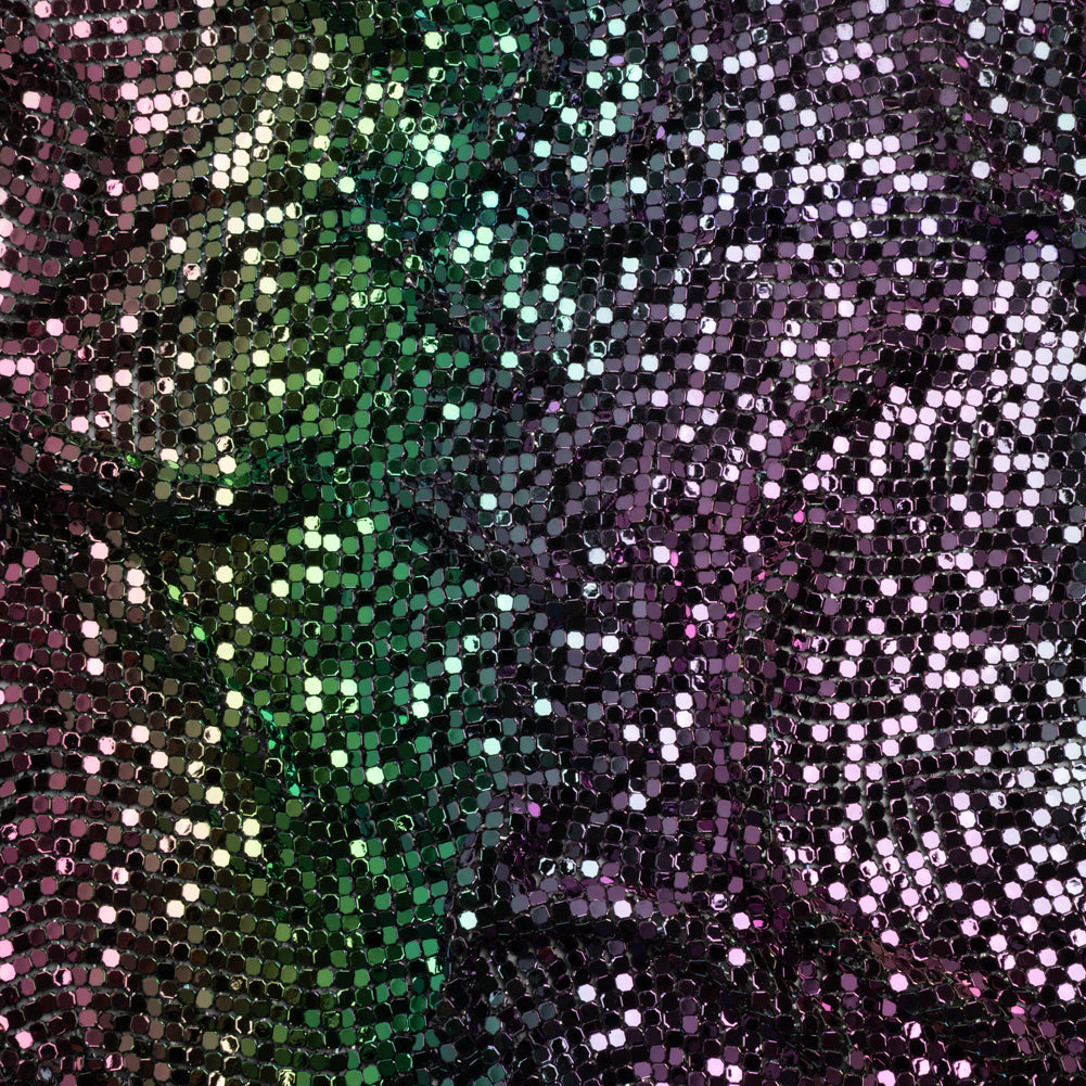 Aluminum Chainmail Fabric Panel, 3mm - Rainbow Oil Slick - Joan Collection