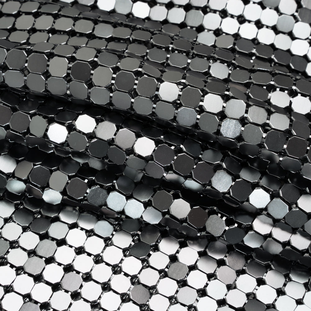 Aluminum Chainmail Fabric, 8mm Tubular - Gunmetal - Joan Collection