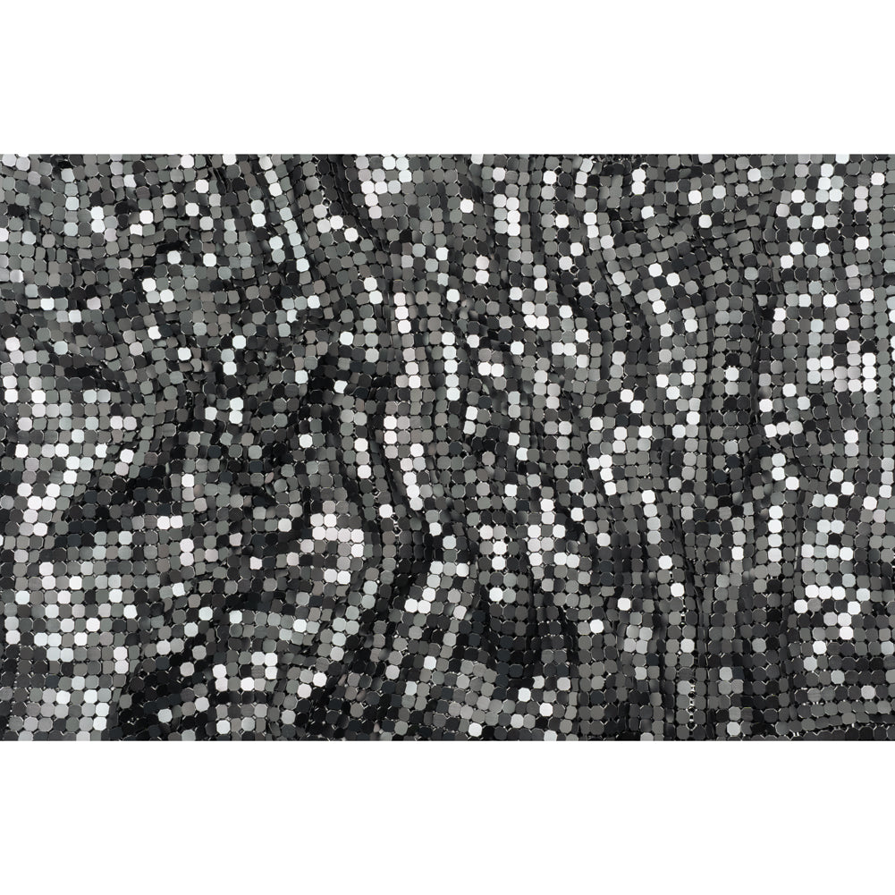 Aluminum Chainmail Fabric, 8mm Tubular - Gunmetal - Joan Collection