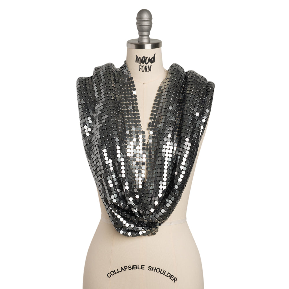 Aluminum Chainmail Fabric, 8mm Tubular - Gunmetal - Joan Collection