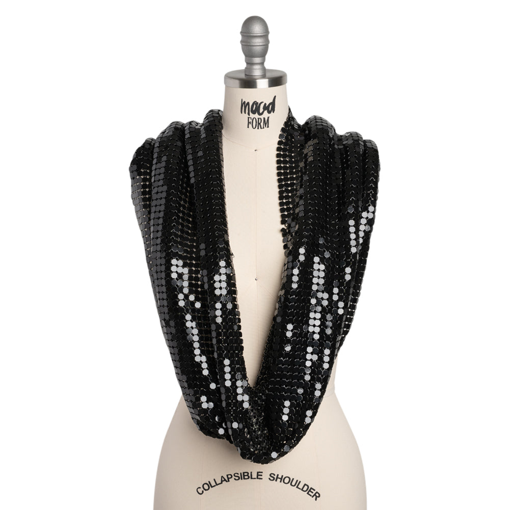 Aluminum Chainmail Fabric, 8mm Tubular - Black - Joan Collection
