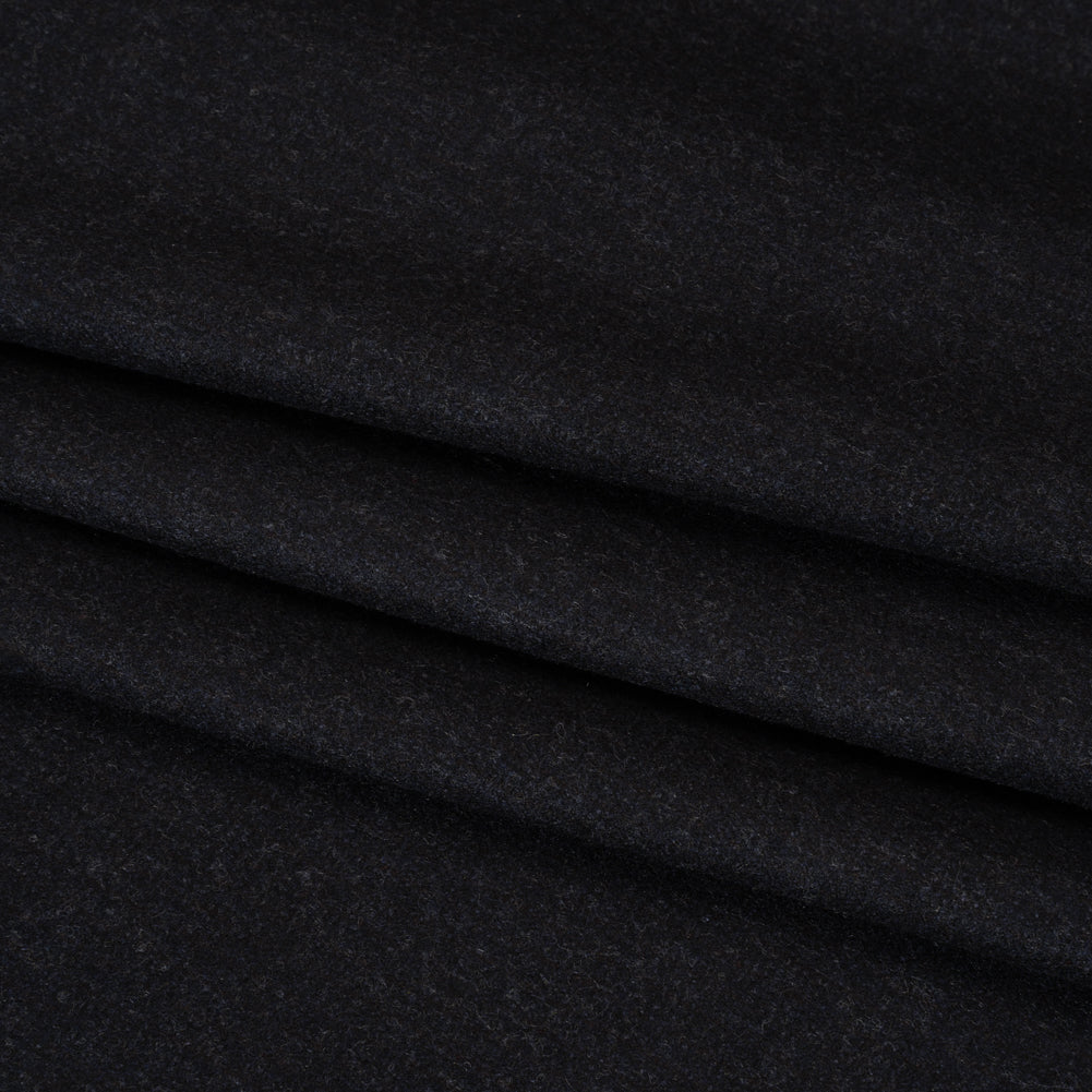 Super 130 Wool Suiting Made in Italy - Black and Navy Heathered - Deadstock