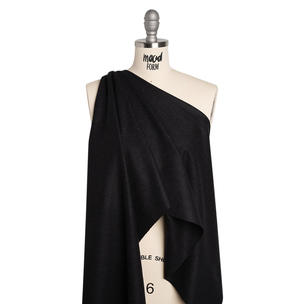 Super 130 Wool Suiting Made in Italy - Black and Navy Heathered - Deadstock