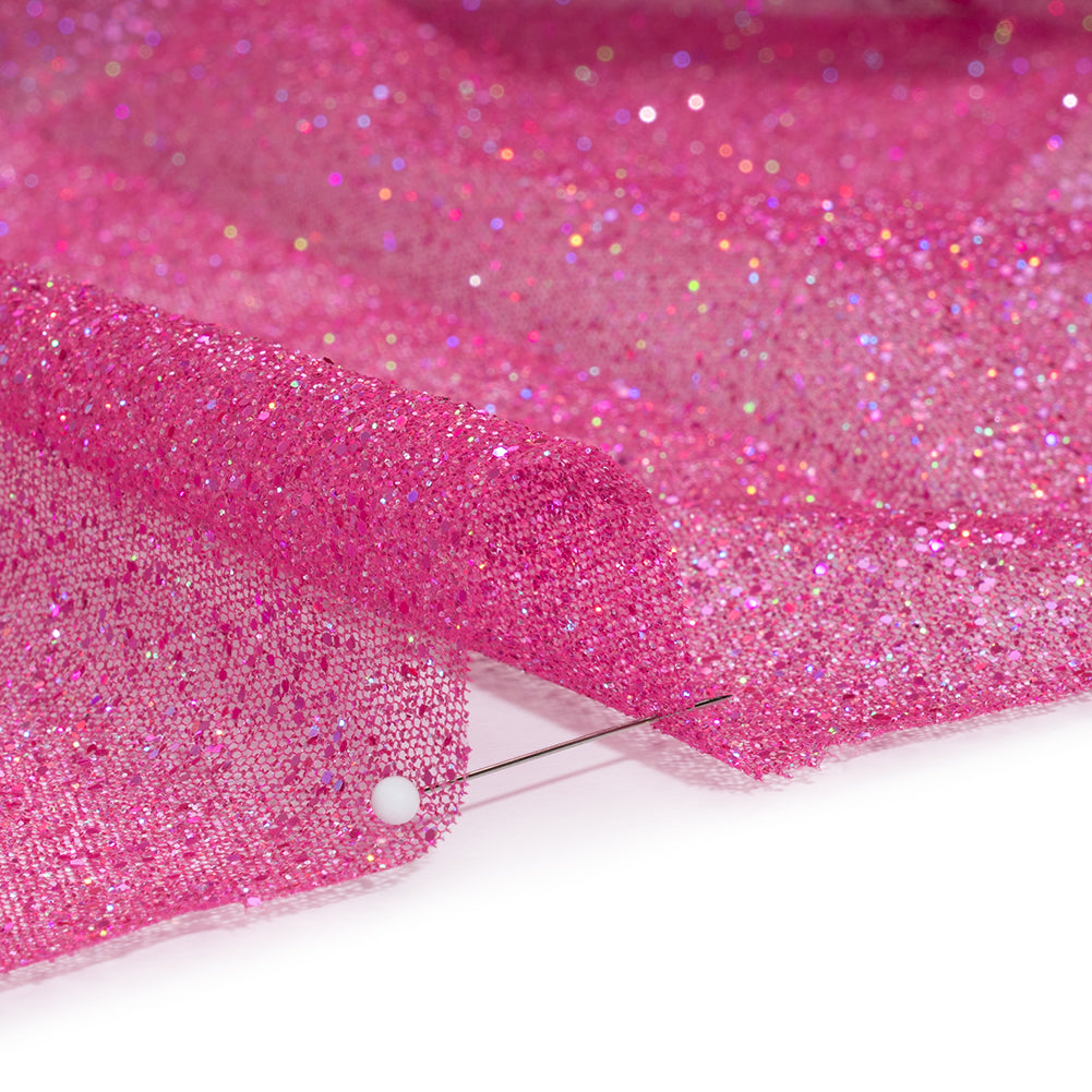 Glitter Tulle 5-yard Bundle - Multi on Fuchsia