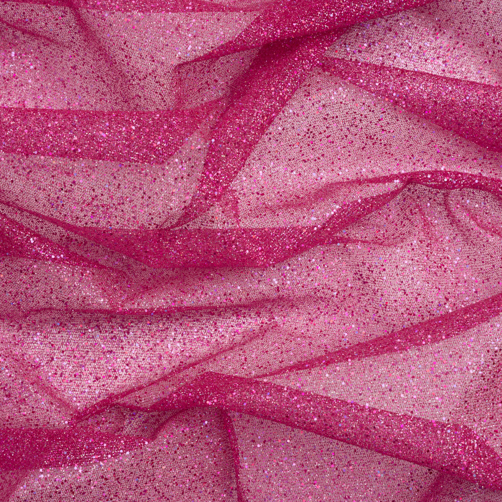 Glitter Tulle 5-yard Bundle - Multi on Fuchsia