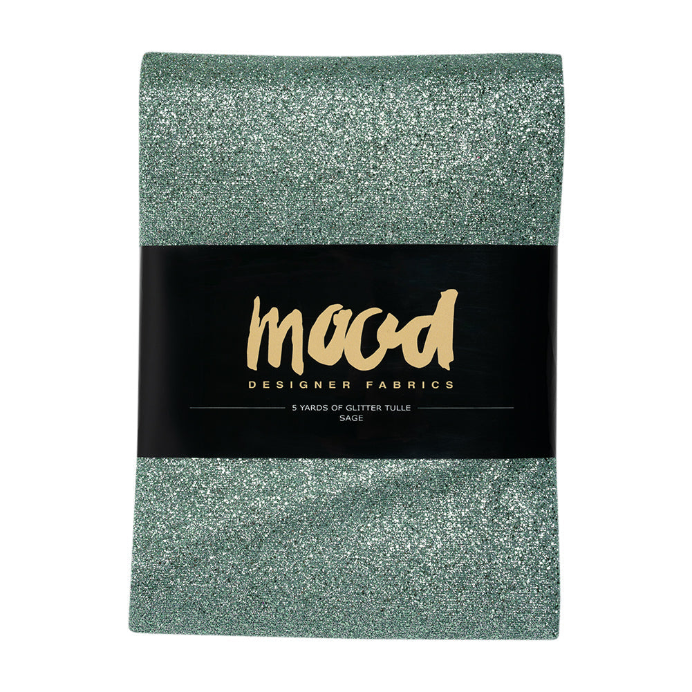 Glitter Tulle 5-yard Bundle - Sage