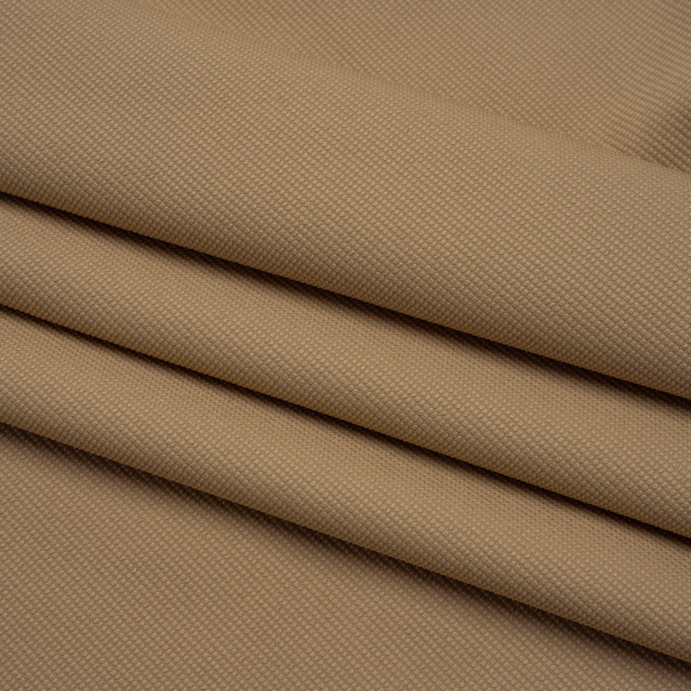 Stretch Polyester Dobby - White Alyssum Little Dots - Designer Deadstock