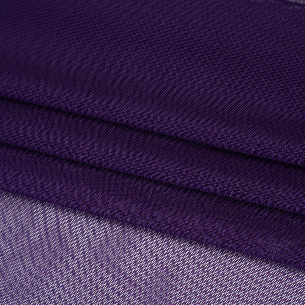 Polyester Stretch Mesh - Aubergine Purple - Designer Deadstock