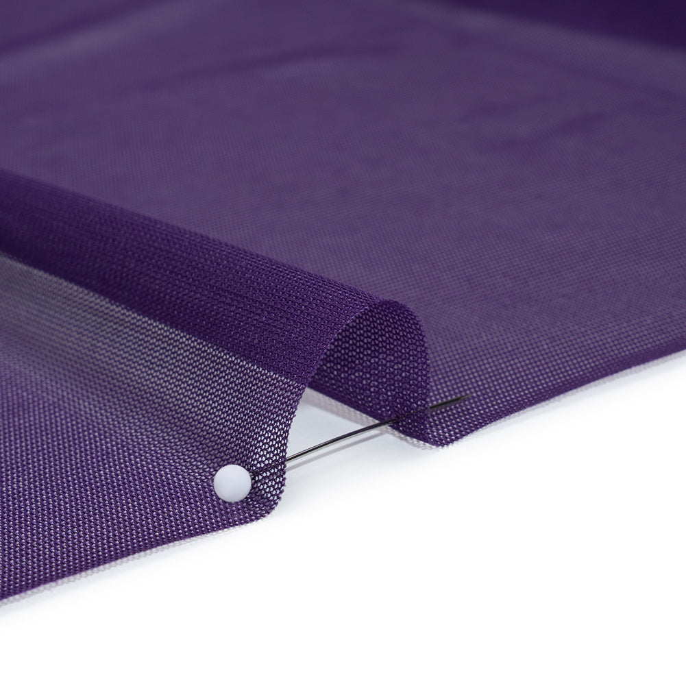 Polyester Stretch Mesh - Aubergine Purple - Designer Deadstock