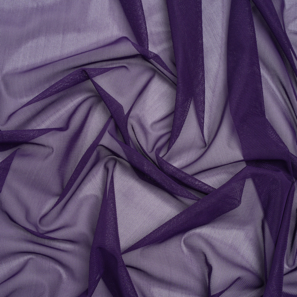 Polyester Stretch Mesh - Aubergine Purple - Designer Deadstock