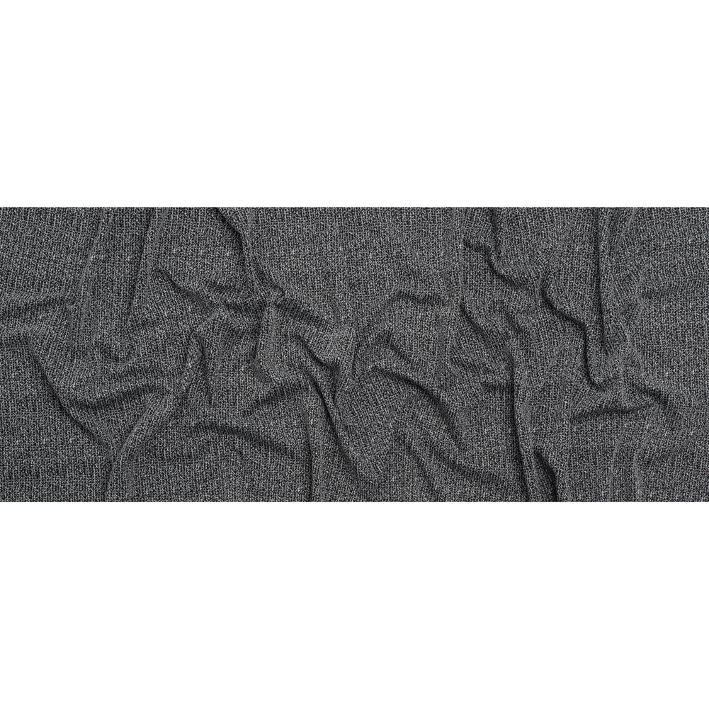 Stretch Polyester Jacquard Knit - Black and White Abstract - Designer Deadstock