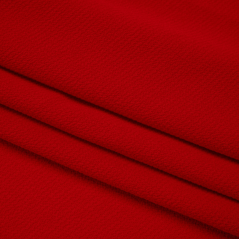 Stretch Polyester Crepe - Salsa Red - Designer Deadstock
