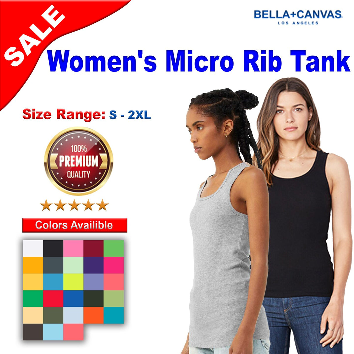 BELLA + CANVAS® Women's Micro Rib Tank - 1081