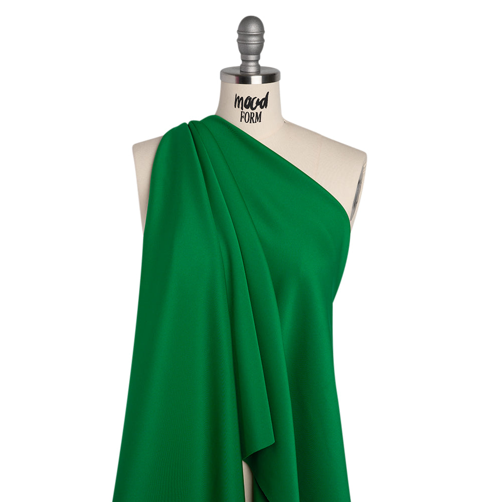 Stretch Polyester Scuba Knit - Rich Green - Designer Deadstock