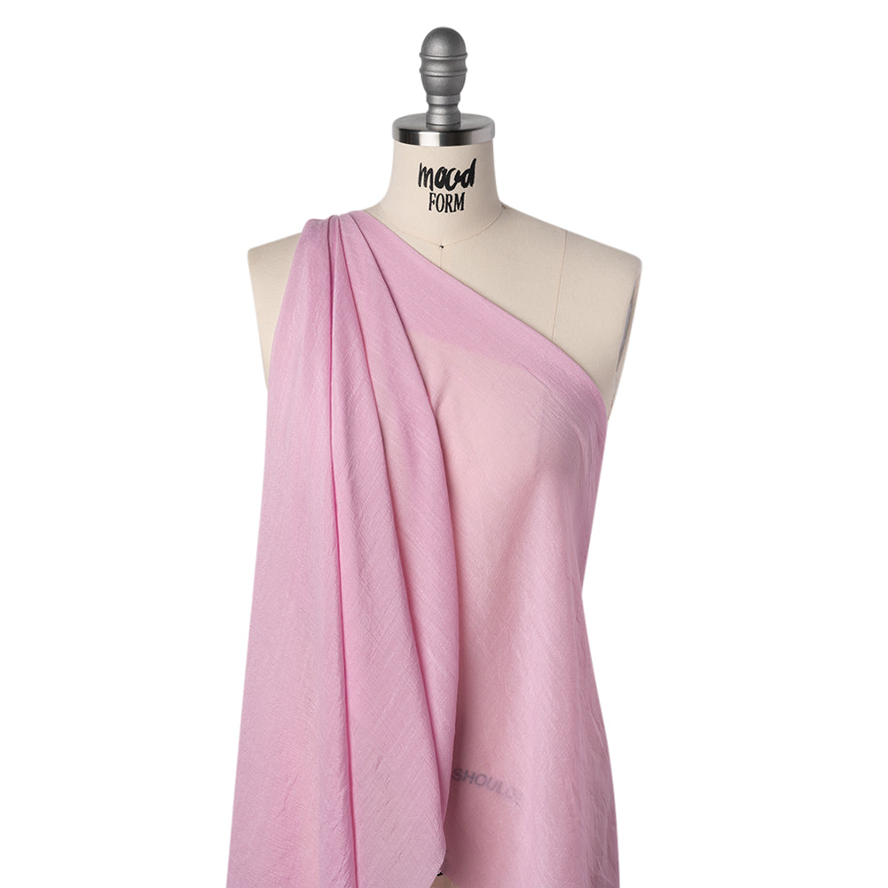 Slubbed Rayon and Polyester Woven - Prima Pink - Designer Deadstock