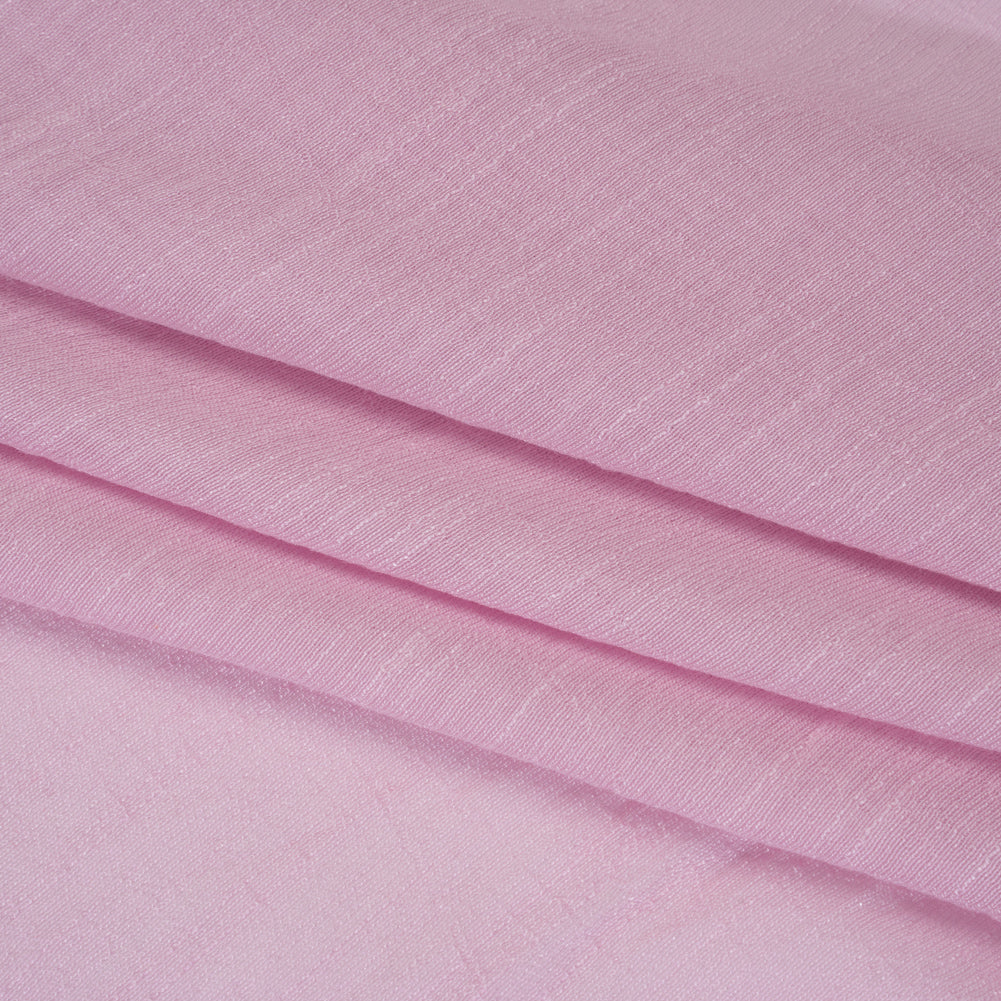 Slubbed Rayon and Polyester Woven - Prima Pink - Designer Deadstock