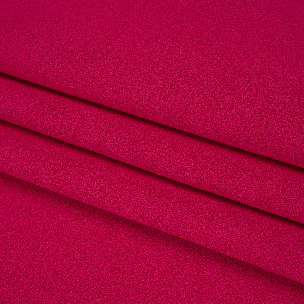 Stretch Polyester Crepe - Deep Pink - Designer Deadstock