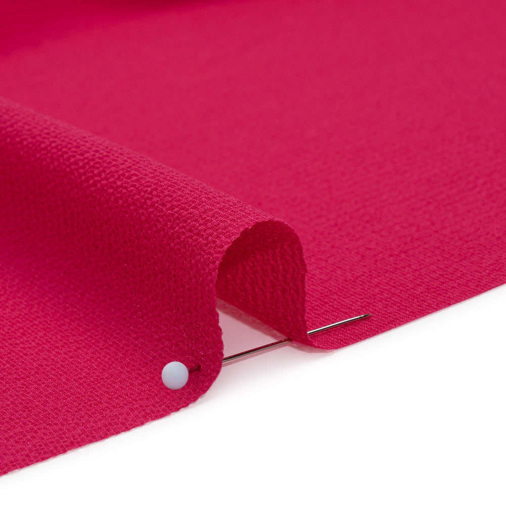Stretch Polyester Crepe - Hot Pink - Designer Deadstock