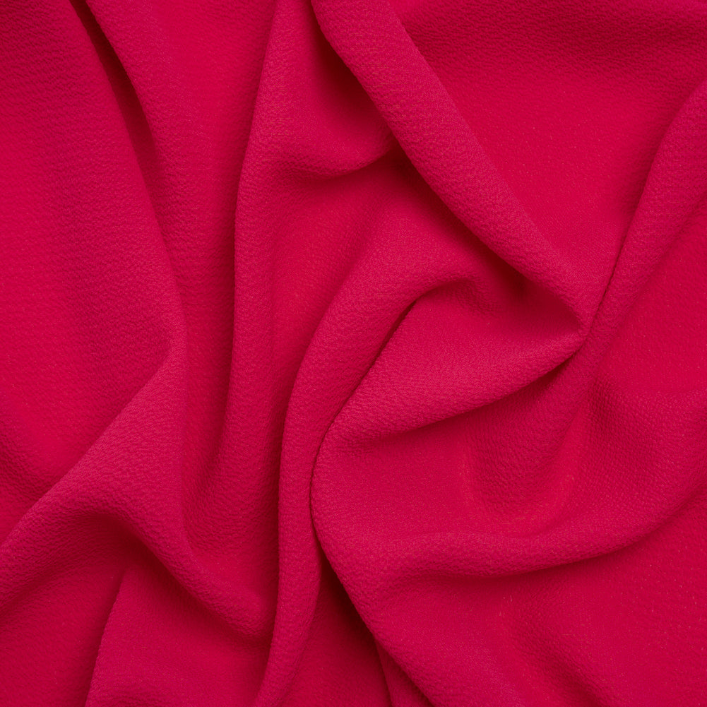 Stretch Polyester Crepe - Hot Pink - Designer Deadstock