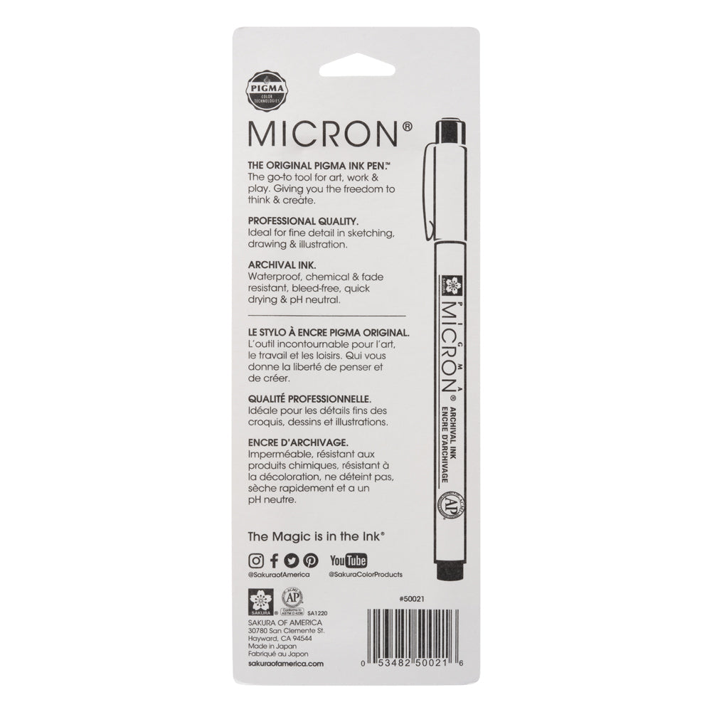 Sakura Pigma Micron Pen Set - Black, Size 03/.35mm - 3pc