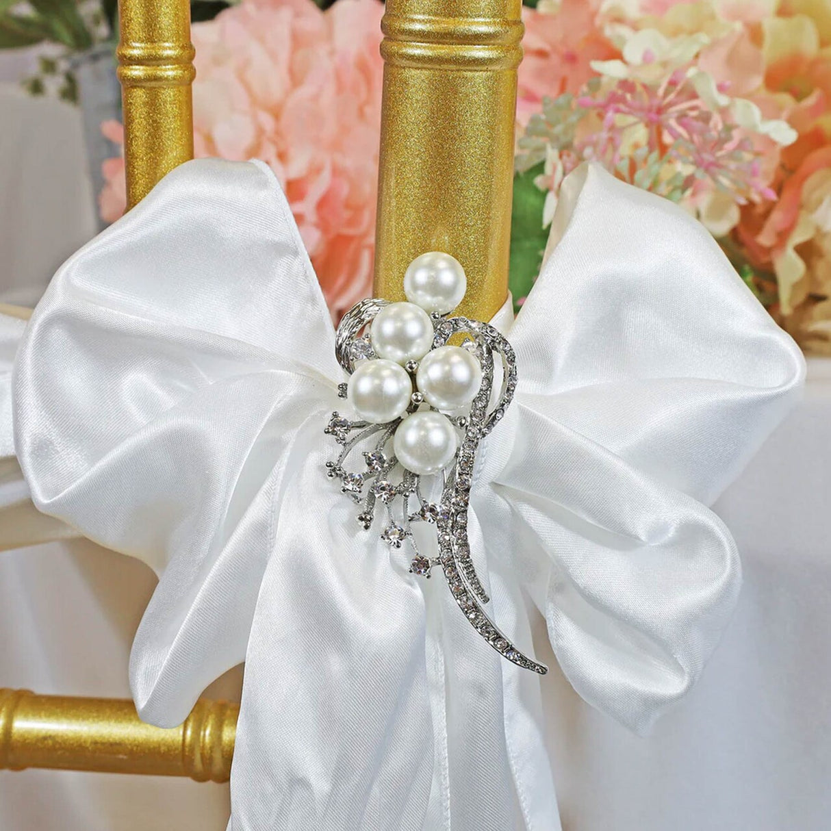 1 Piece Shooting Star Rhinestone Chair Sash Buckle Silver Metal Accent 2 Inch Width