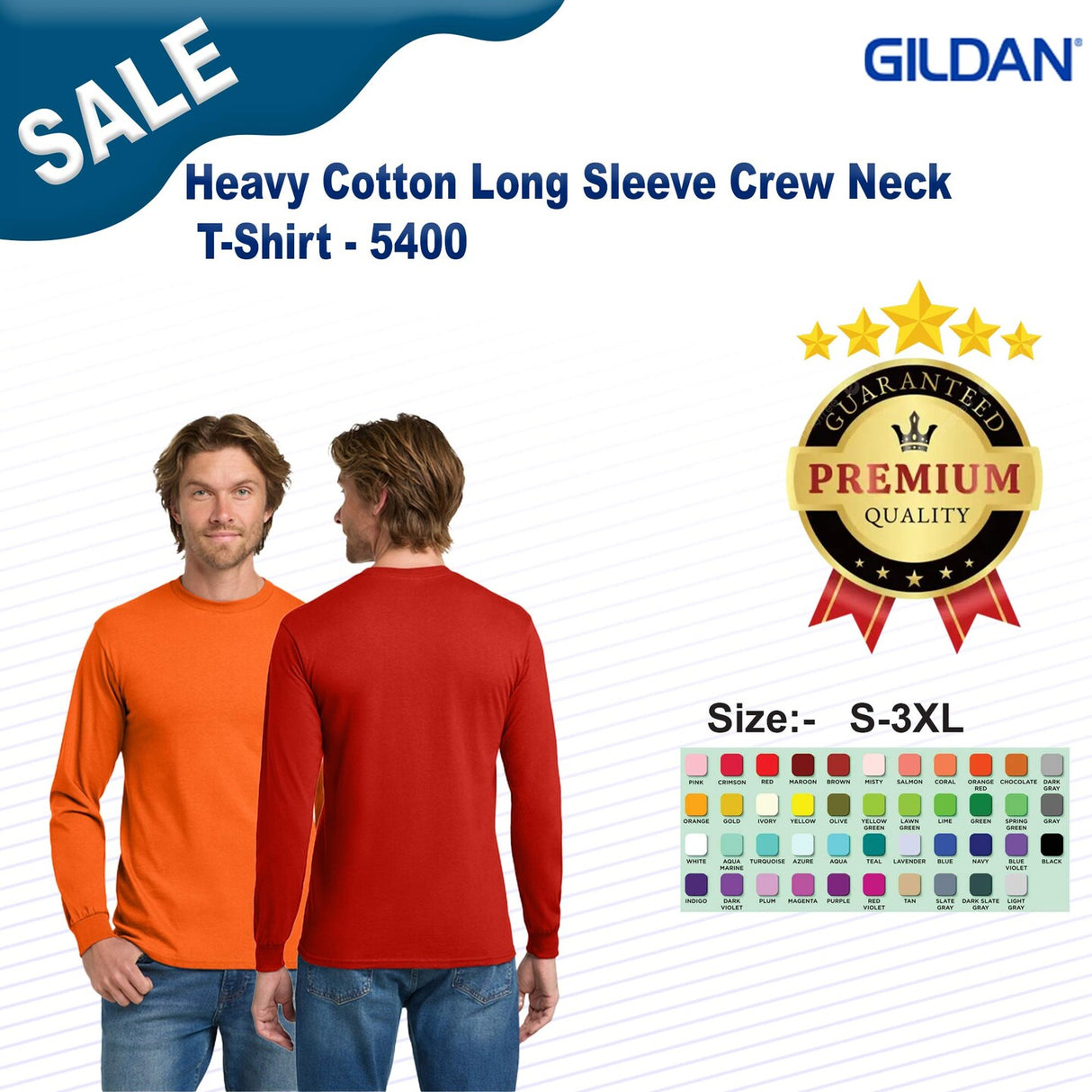 Gildan® Heavy Cotton Long Sleeve Crewneck T-Shirt