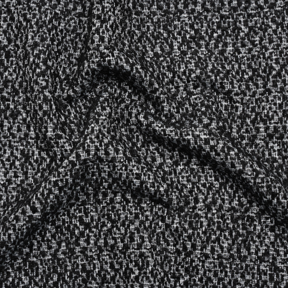 Tweedy Boucle - Black and White Abstract - Deadstock