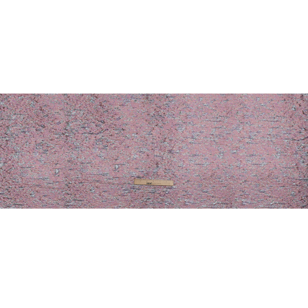 Metallic Brocade - Peach, Pale Pink and Sky Blue Mottled Abstract