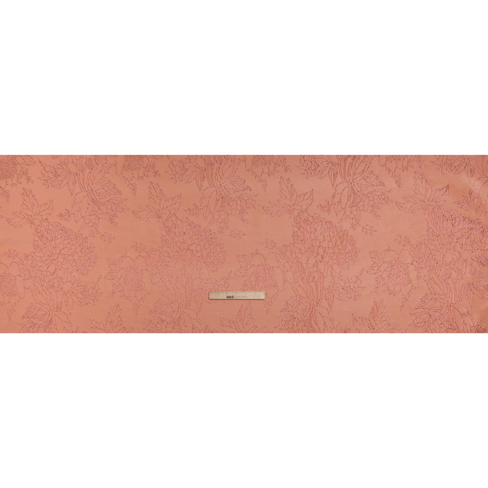 Metallic Brocade - Baby Pink and Magenta Illustrated Garden