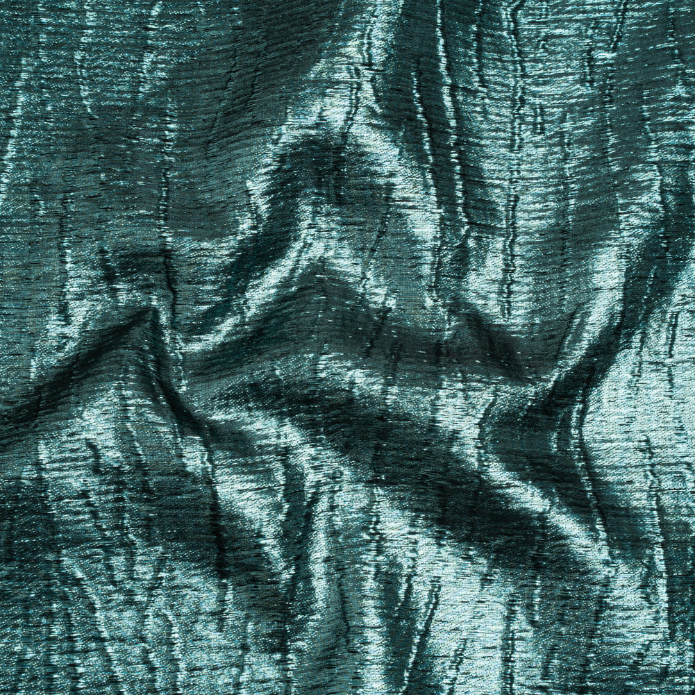 Metallic Brocade - Muted Teal Subtle Wrinkles - Kylie Collection