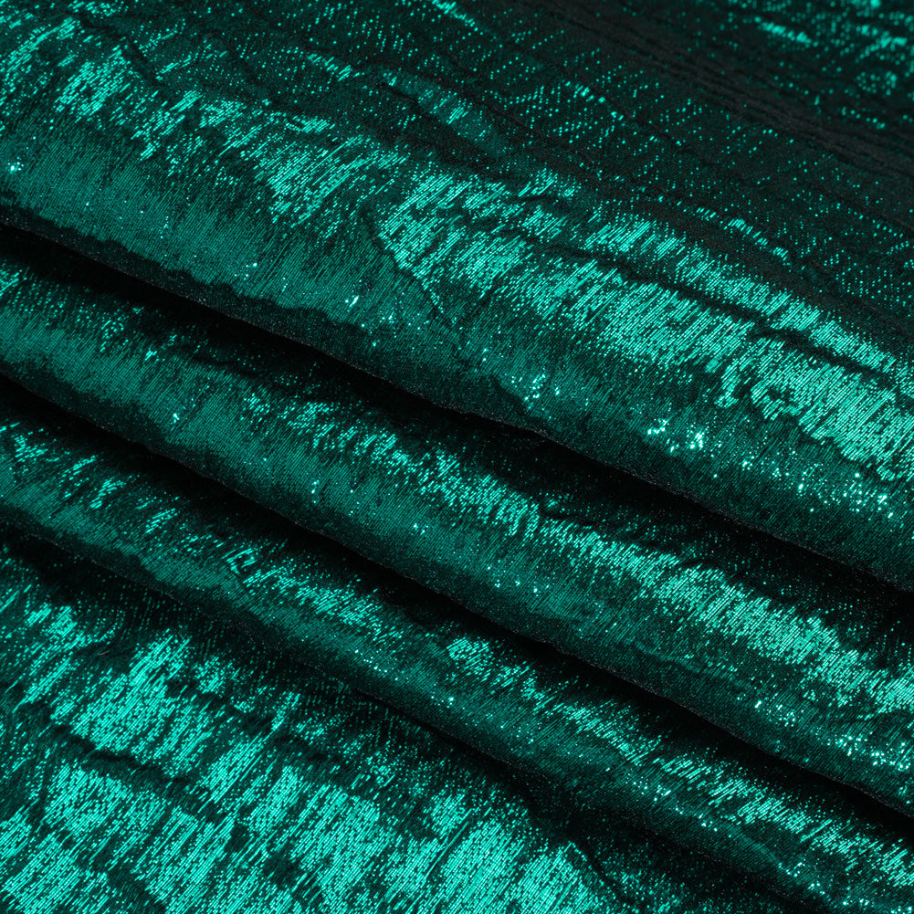 Metallic Brocade - Bright Teal Subtle Wrinkles - Kylie Collection
