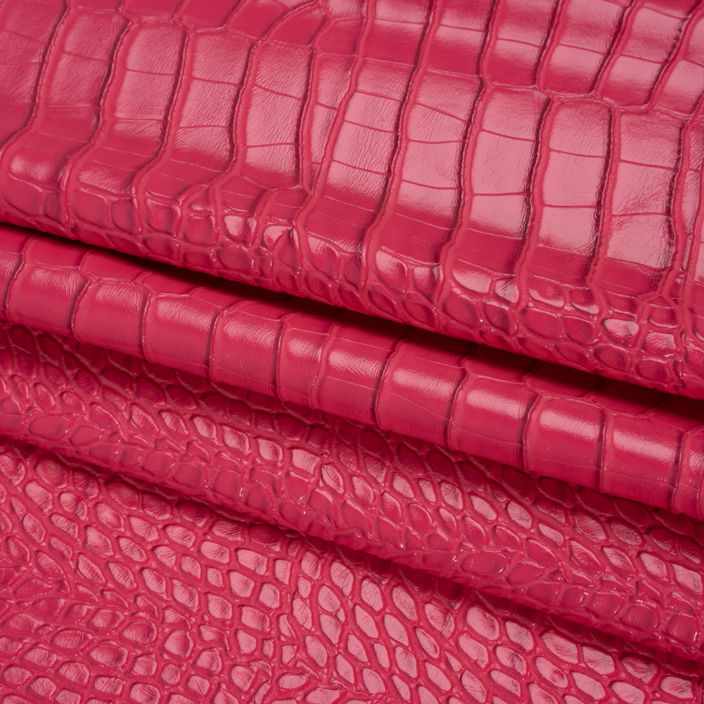 Crocodile Faux Leather Vinyl - Hot Pink - Kristin Collection