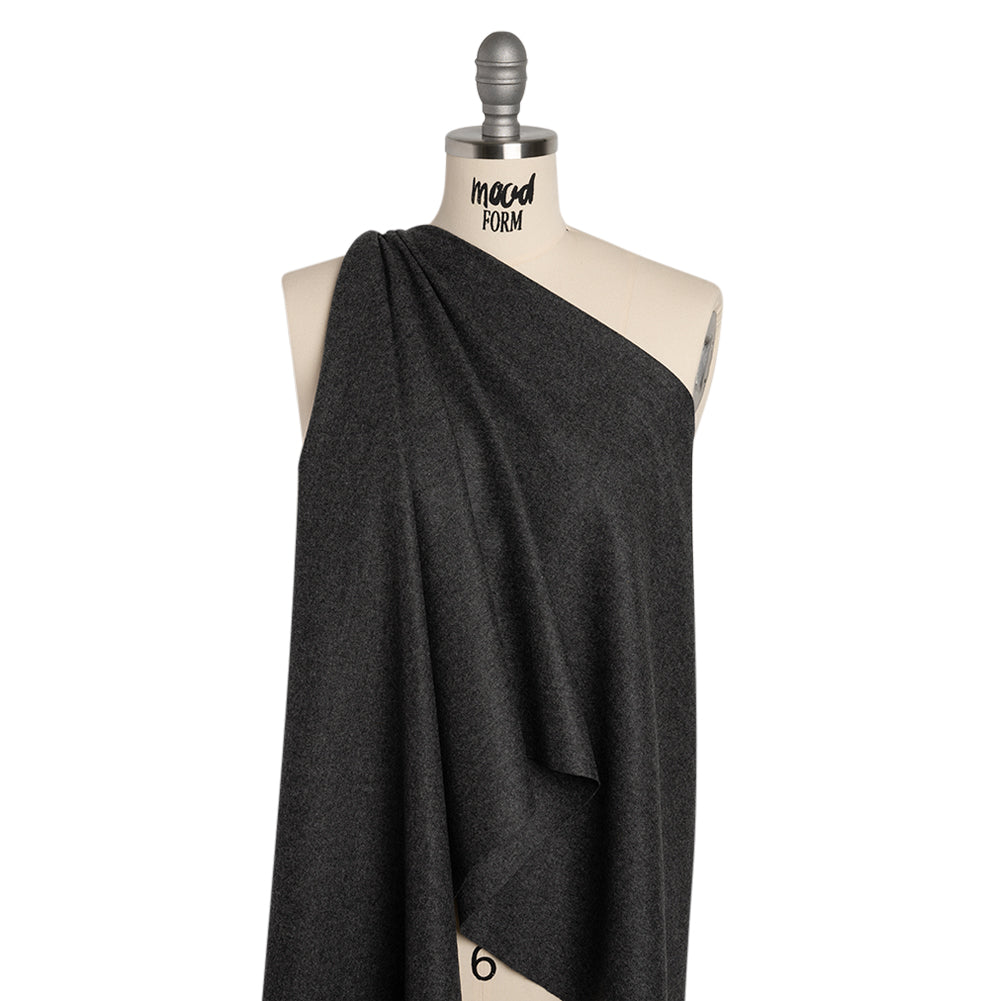 Super 130s Wool Flannel Suiting Made in Italy - Heathered Gray - Deadstock