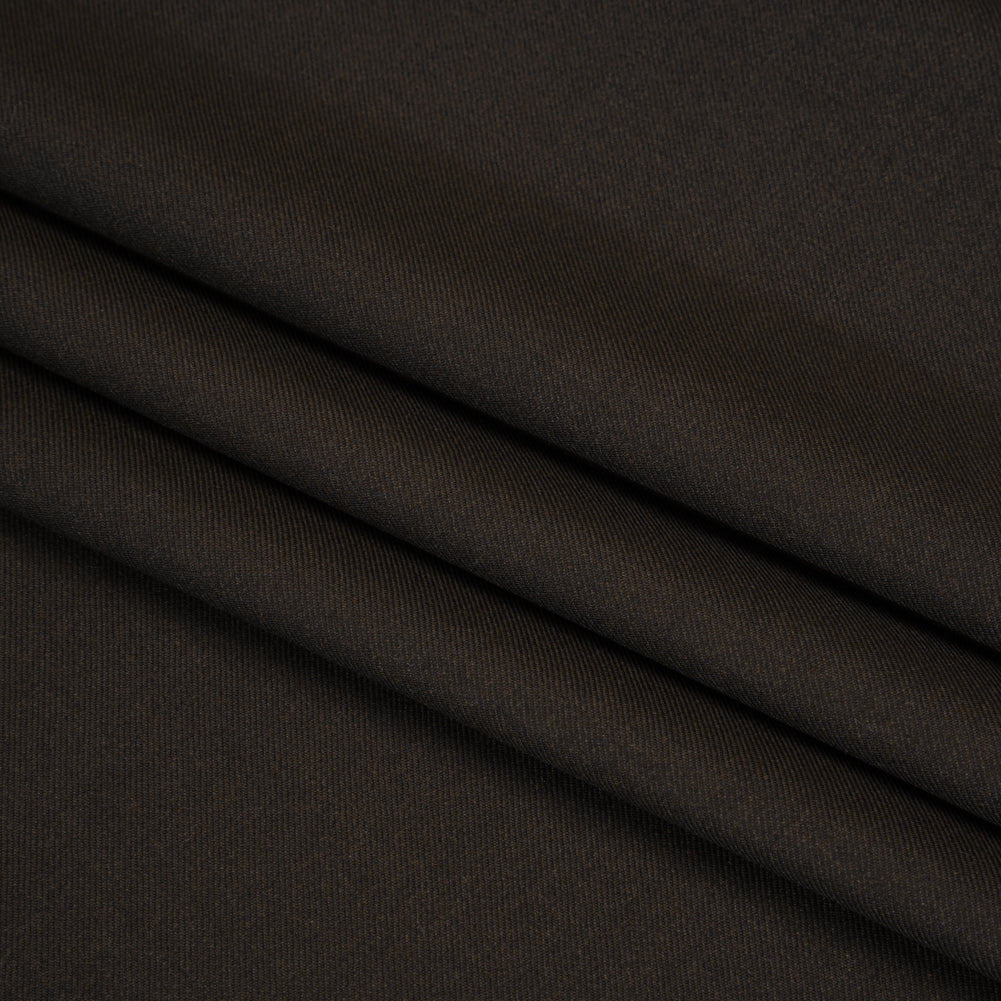 Super 150s Wool Twill Suiting Made in Italy - Coffee Brown - Deadstock