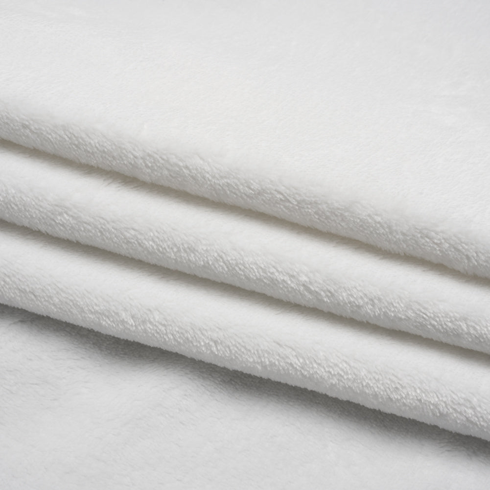 Double Faced Minky Fleece - White - Avery Collection