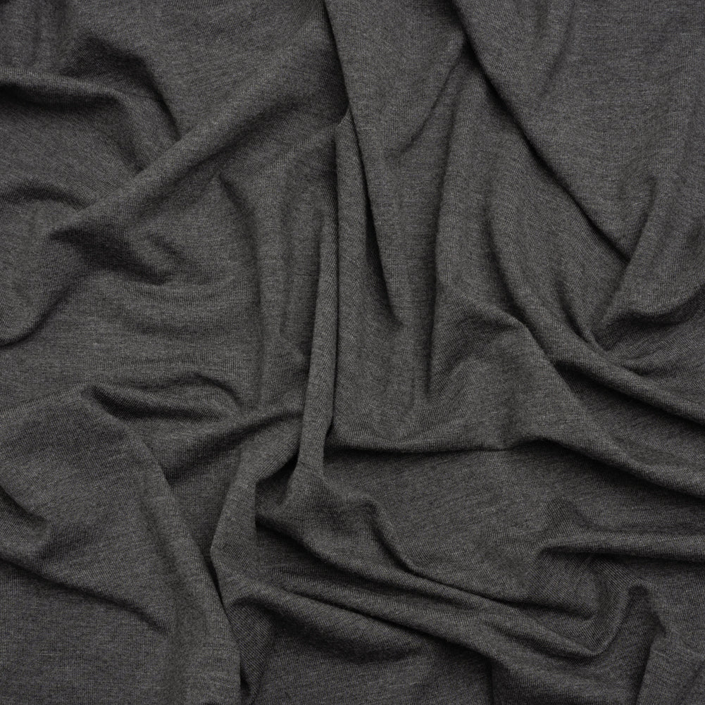 Stretch Bamboo Jersey - Heathered Charcoal - Willow Collection